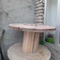 دو عدد قرقره چوبی