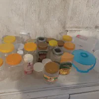 ظروف پلاستیکی وشیشه ای مخصوص ترشی.32عدد