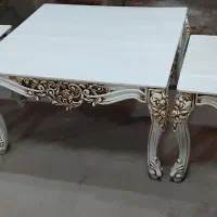 جلو مبلی و عسلی میز سرگل طلای کرم