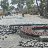 محوطه سازی با سنگ کوبیک باغ ویلای