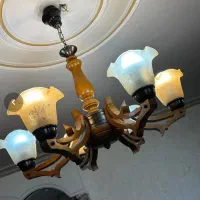 ۱ جفت لوستر چوبی ۶ شاخه