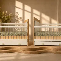 ۲عدد تخت نوزاد و کودک یاسمین  بسیار تمیز همراه تشک