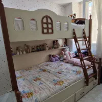 تخت دو طبقه  ساحل چوب مدل لئون