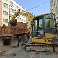 اجاره مینی بیل زنجیری همراه باچکش وپاکت