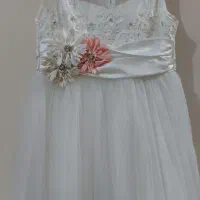 لباس عروس بچه گانه با تور دانتل