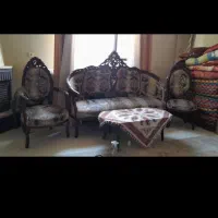 مبل سلطنتی 8نفره با چوب گردو کاملا سالم