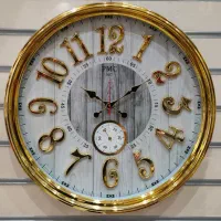 ساعت دیواری دو موتوره 307 PMC طلایی