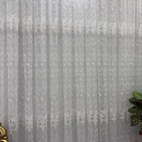 پرده توری گلدار