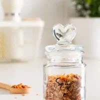 بانکه شیشه ای طرح قلب مناسب برای زعفران و غیره ..