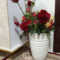 گلدان همراه گل و ابمیوه گیر