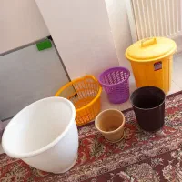 سبد و سطل و گلدان پلاستیکی مواد نو