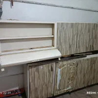 کابینت فلزی بهمراه هود و سینک دو قلو و شیر