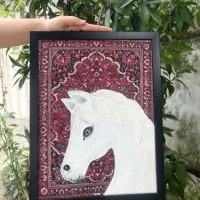 تابلو نقاشی اسب برجسته