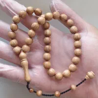 تسبیح چوب درخت زیتون 35دانه دنبالدار تراش 10میل