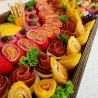 فینگرفود،دسر،سالاد با مواد اولیه تازه و درجه یک