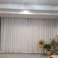 پرده پلیسه حریر سفید