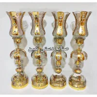 لاله شمعدان طرح چک تراش کریستالی رومیزی تزئینی