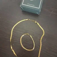 سِت گردنبند و دستبند هرینگبون استیل رنگ ثابت