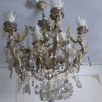 لوستر ۱۲ شعله برنجی مدل فرشته