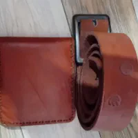 ست کیف تو جیبی وکمربند چرم اصل