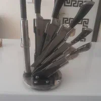 ست ۶ تایی کارد آشپزخانه وساطور وتیز کن