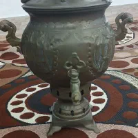 سماور برنجی زغالی سالم نو با تخفیف