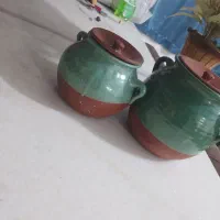 فروش ۲ عدد قابلمه سفالی درب‌دار