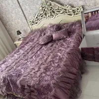 سرویس روتختی عروس ۱۰ تیکه ساتن کار دست شده ترک