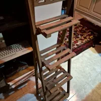 استند چوبی گل و گیاه 4 طبقه نردبانی تاشو