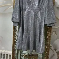 لباس مجلسی سایز 44 رنگ نقره ای بسیار زیبا