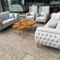 مبل سناتور ،، با ست ۸ نفره راحت رنگ طوسی