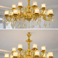 لوستر ۱۵ شعله تمام برنجی برند معتبر