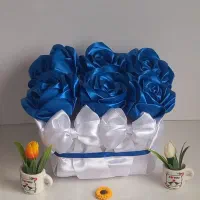 باکس گل روبانی و دسته گل عروس ارزان