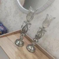 شمعدان فلز کریستال
