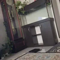 اکواریم طول ۱۱۰ عرض ۳۰ ارتفاع ۵۰ بهمراه کمد