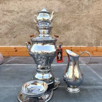 سماور گازی همراه با اسباب سماور کاملا نو