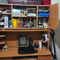 میز تحریر با کتابخانه تمام mdf