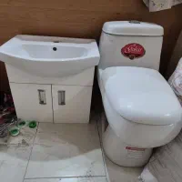 فروش ست توالت فرنگی گلسار و روشویی با کمد PVC