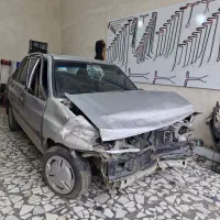 پراید نقره ای مدل ۸۵ تصادفی