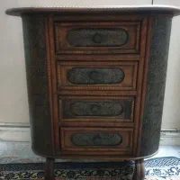 میز کنار سالنی یا میز تلفن خاص و شیک و تک بغل چرم