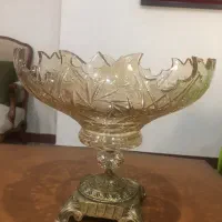 میوه خوری کریستال پایه برنزی