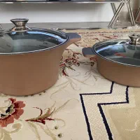 قابلمه چدن دو سایز بزرگ و متوسط نو
