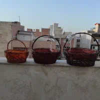 سبد حصیری چوبی