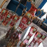 سرویس پذیرایی طلاکوب کریستال بوهمیا چک اگرمن گلدان