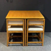 میزنهارخوری چوبی بلوط ۳۳ ( میزوصندلی کاواک )