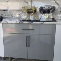 کابینت زیرگازی طوسی روشن پاکچوب