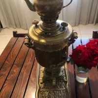 سماور و قوری و سینی برنجی