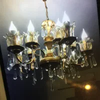 لوستر کریستال و برنز آبکاری طلا