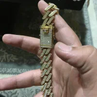 گردنبند فول نگین طلایی مردانه