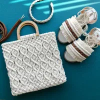 کیف و صندل مکرومه